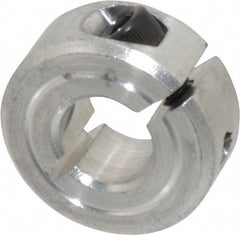 Shaft Collar: Clamp, 0.375" Bore Dia, 7/8" OD, Aluminum