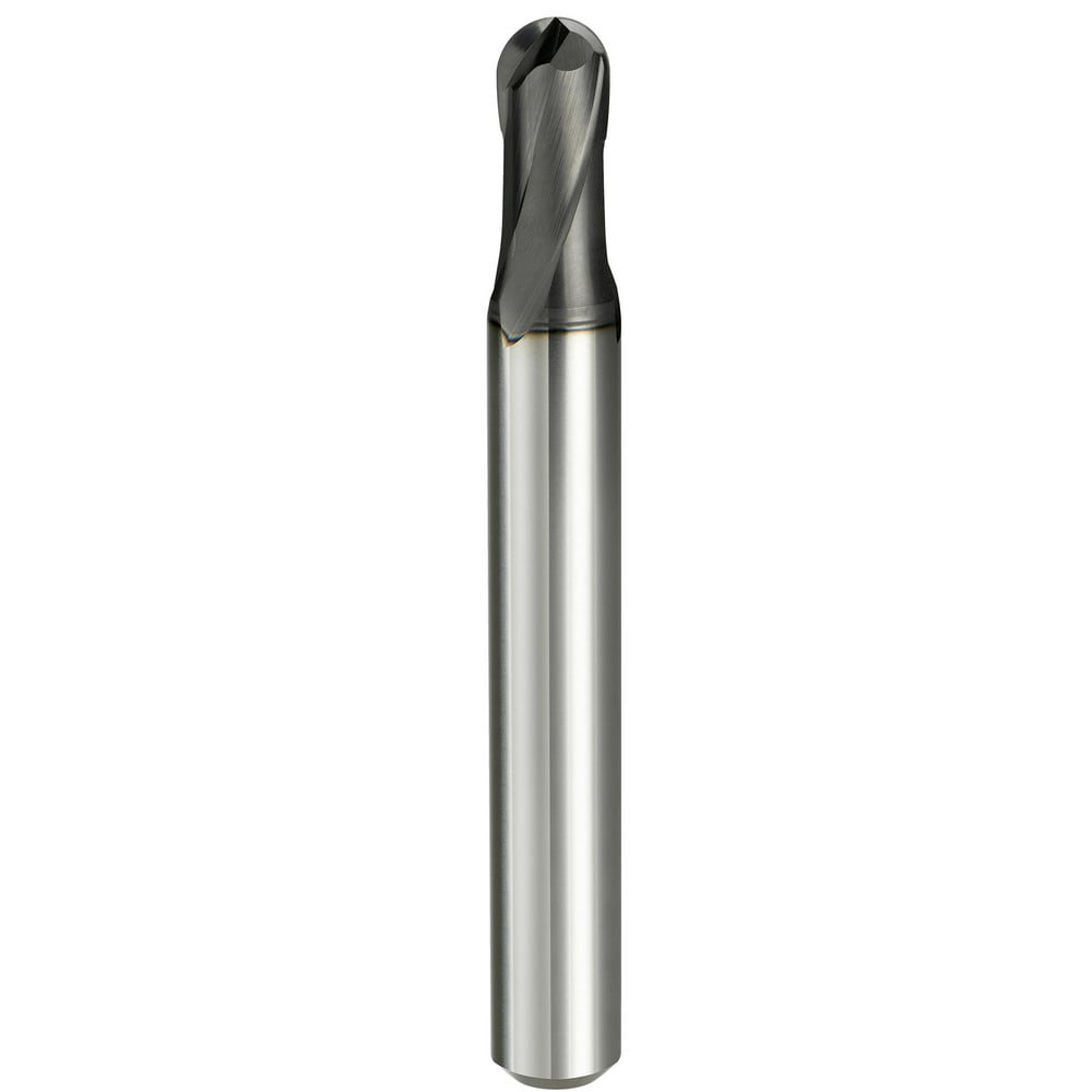 Ball End Mill: 12.00 mm Dia, 12.00 mm LOC, 2 Flute, Solid Carbide