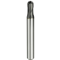 Ball End Mill: 3.00 mm Dia, 3.00 mm LOC, 2 Flute, Solid Carbide