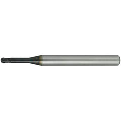 Ball End Mill: 3.00 mm Dia, 2.30 mm LOC, 2 Flute, Solid Carbide