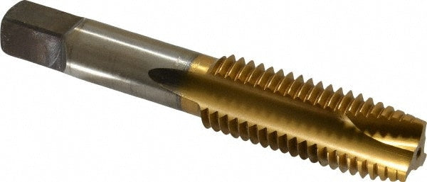 Spiral Point Tap: 3/4-10 UNC, 3 Flutes, Plug Chamfer, HSS, TiN Coated