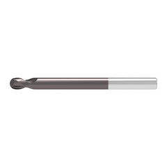 Ball End Mill: 2.00 mm Dia, 4.00 mm LOC, 2 Flute, Solid Carbide