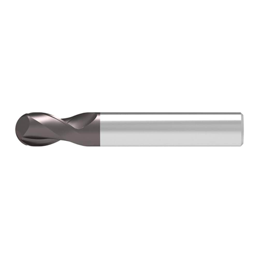 Ball End Mill: 0.70 mm Dia, 0.80 mm LOC, 2 Flute, Solid Carbide