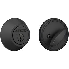 Deadbolts; Deadbolt Type: Deadbolt; Lock Type: Single Cylinder; Key Type: Keyed Different; Mount Type: Through Hole; Material: Zinc; Minimum Door Thickness: 1.375 in; Maximum Door Thickness: 1.75; Finish: Matte Black