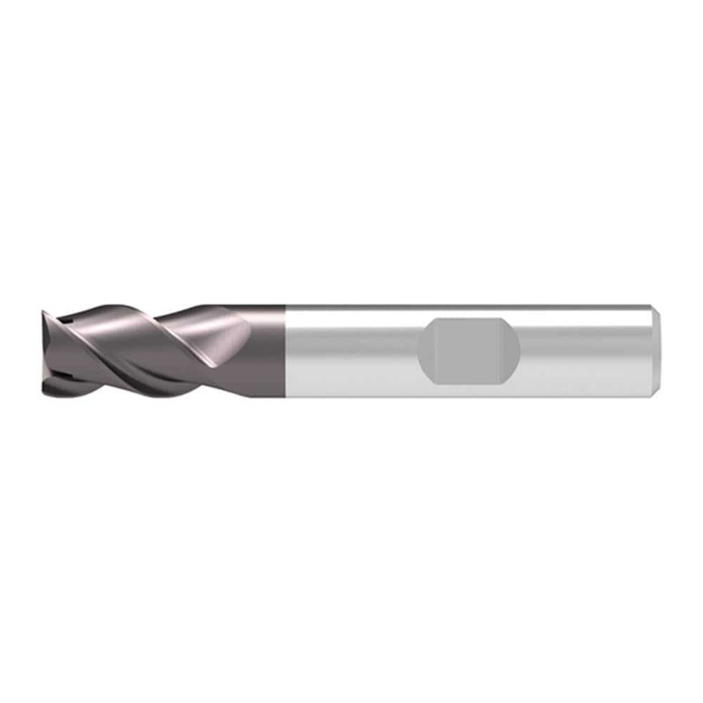 Corner Chamfer End Mill: 10.00 mm Dia, 14.00 mm LOC, 3 Flute, 0.15 mm Chamfer Width, Solid Carbide