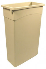 Trash Can: 23 gal, Rectangle, Beige