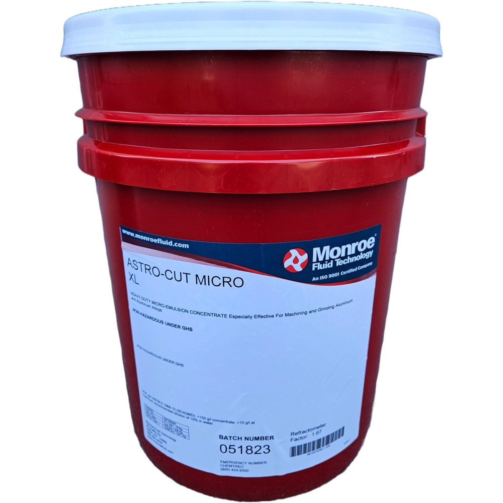 Anti-Foam, Coolant, Cutting, Drilling, Emulsion, Forming, Grinding, Honing, Machining, Metalworking, Microemulsion, Reaming, Sawing, Tapping & Turning Fluid: Monroe 5 gal Pail