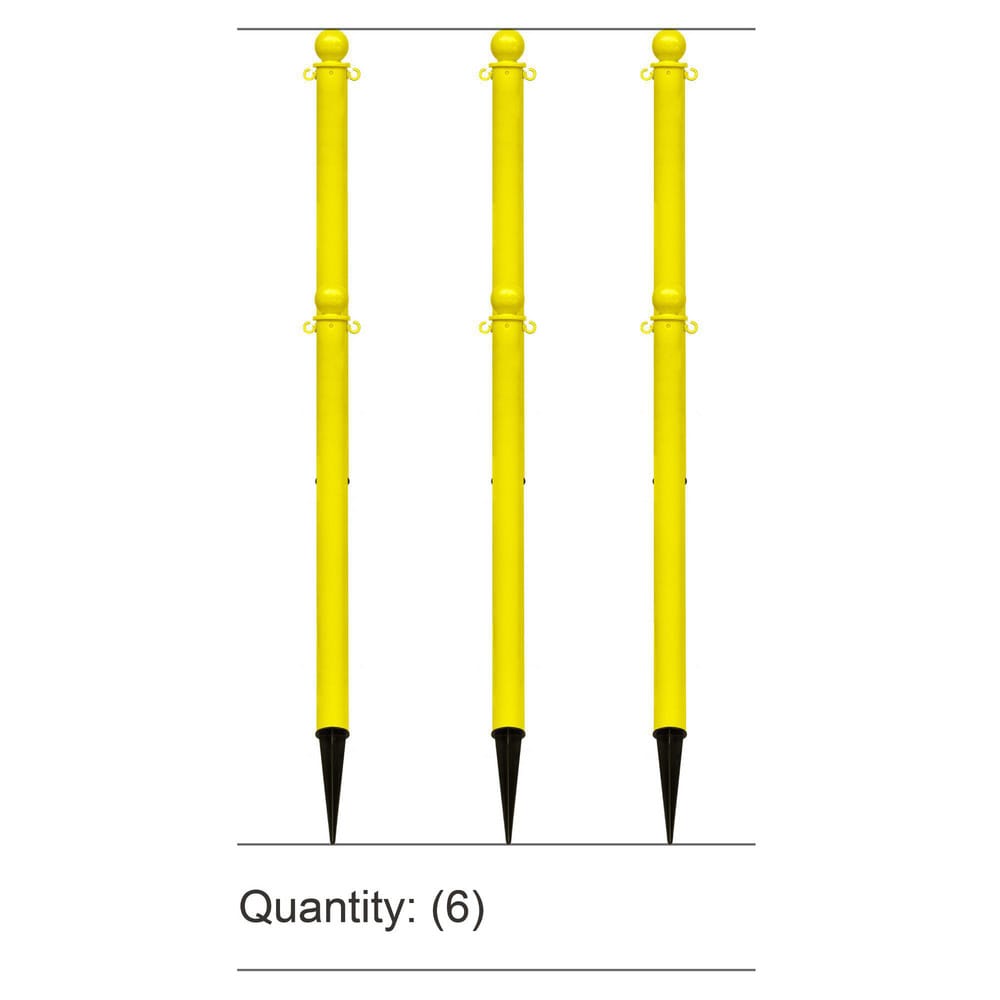 Pedestrian Barrier Kits; Chain Material: Polyethylene; Post Material: HDPE; Surface Pattern: Solid Color; Chain Color: Yellow; Post Color: Yellow; Chain Trade Size: 8; Inside Link Length: 1.32 in; Inside Link Width: 0.47