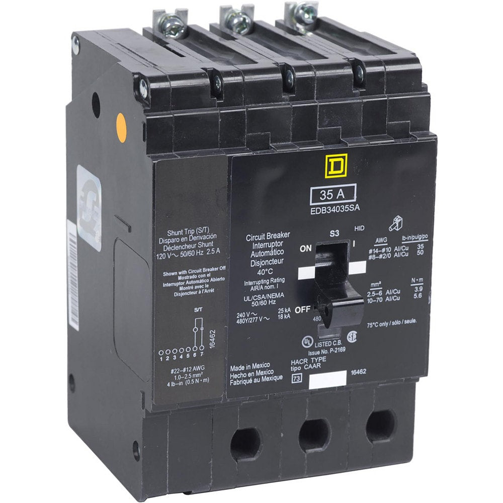 Circuit Breakers; Circuit Breaker Type: Miniature Circuit Breaker; Amperage: 100; Voltage: 480V, 277V; Wire Size (AWG): 12-2/0 (Aluminum)/14-2/0 (Copper); Number Of Poles: 3; Tripping Mechanism: Thermal-Magnetic; Terminal Connection Type: Lug; Phase: Sing