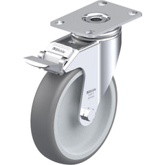 Top Plate Casters; Mount Type: Plate; Number of Wheels: 1.000; Wheel Diameter (Inch): 5; Wheel Material: Rubber; Wheel Width (Inch): 1-1/4; Wheel Color: Gray