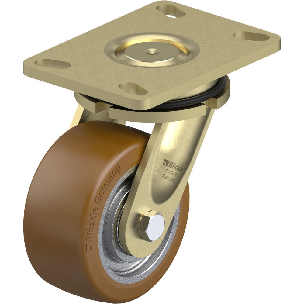 Top Plate Casters; Mount Type: Plate; Number of Wheels: 1.000; Wheel Diameter (Inch): 5; Wheel Material: Polyurethane; Wheel Width (Inch): 2-3/8; Wheel Color: Brown