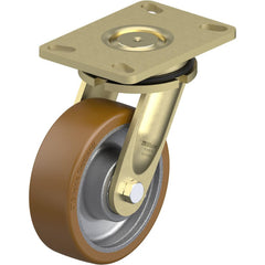 Top Plate Casters; Mount Type: Plate; Number of Wheels: 1.000; Wheel Diameter (Inch): 6; Wheel Material: Polyurethane; Wheel Width (Inch): 2; Wheel Color: Brown