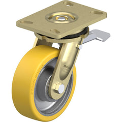 Top Plate Casters; Mount Type: Plate; Number of Wheels: 1.000; Wheel Diameter (Inch): 6; Wheel Material: Polyurethane; Wheel Width (Inch): 2; Wheel Color: Light Brown