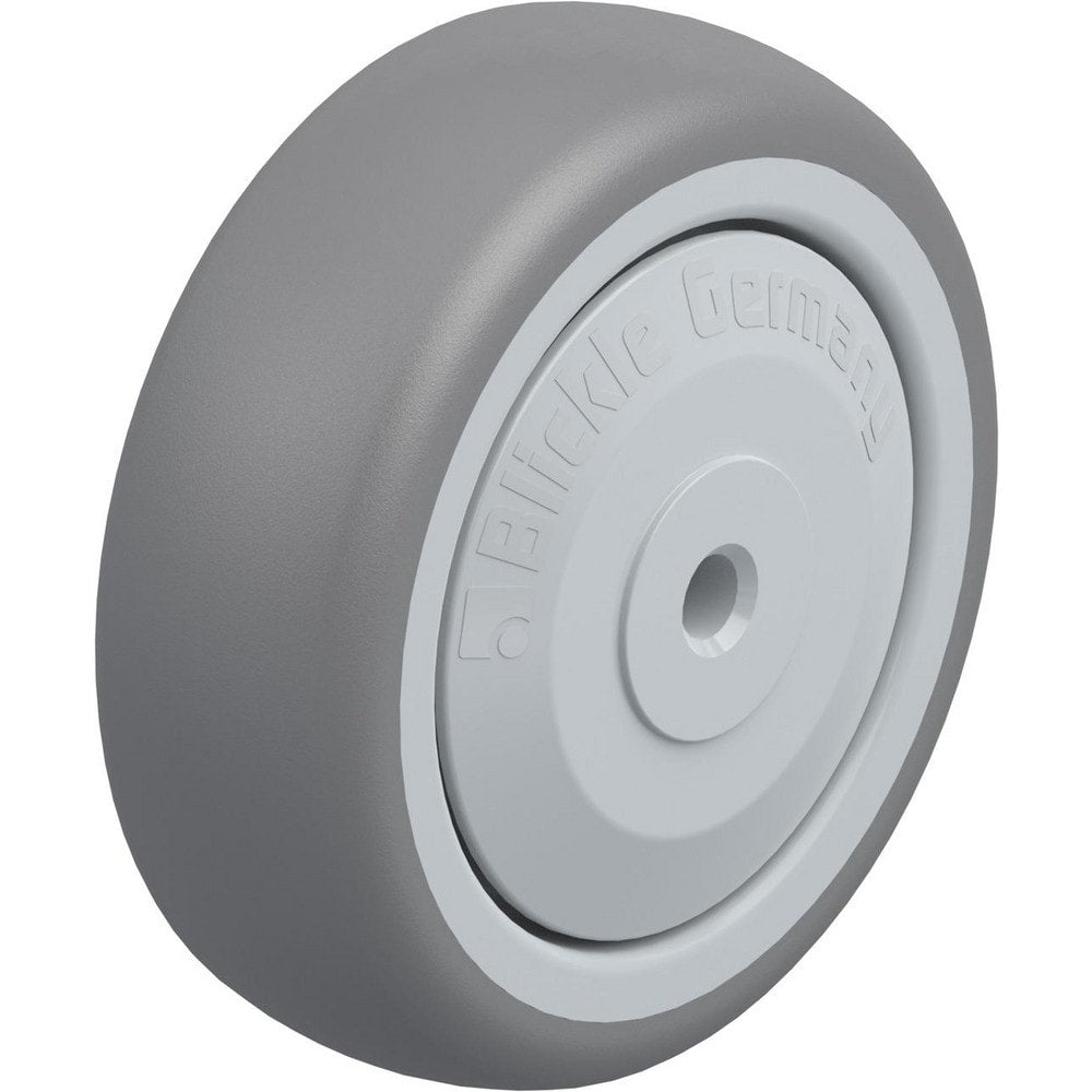 Rigid & Swivel Caster Wheel: Rubber, 3" Dia, 1" Wide