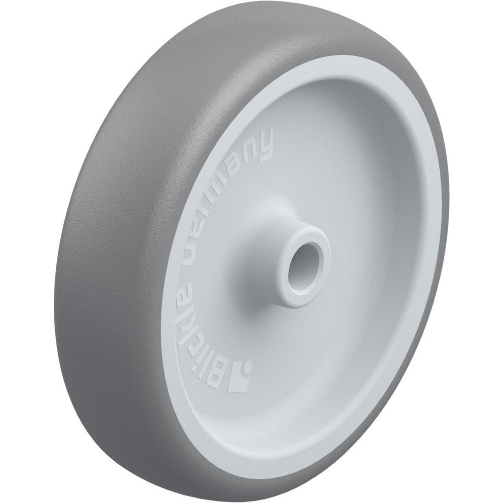 Rigid & Swivel Caster Wheel: Rubber, 5" Dia, 1-1/4" Wide