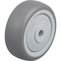 Rigid & Swivel Caster Wheel: Rubber, 2" Dia, 3/4" Wide