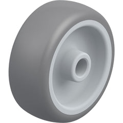 Rigid & Swivel Caster Wheel: Rubber, 3-1/8" Dia, 1-1/4" Wide