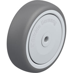 Rigid & Swivel Caster Wheel: Polyurethane, 4" Dia, 1-1/4" Wide