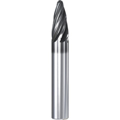 Barrel Cutter End Mills; End Type: Oval Form; Material: Solid Carbide; Small End Diameter (mm): 1.00; Shank Diameter (mm): 8.0000; Length of Cut (mm): 24.5000