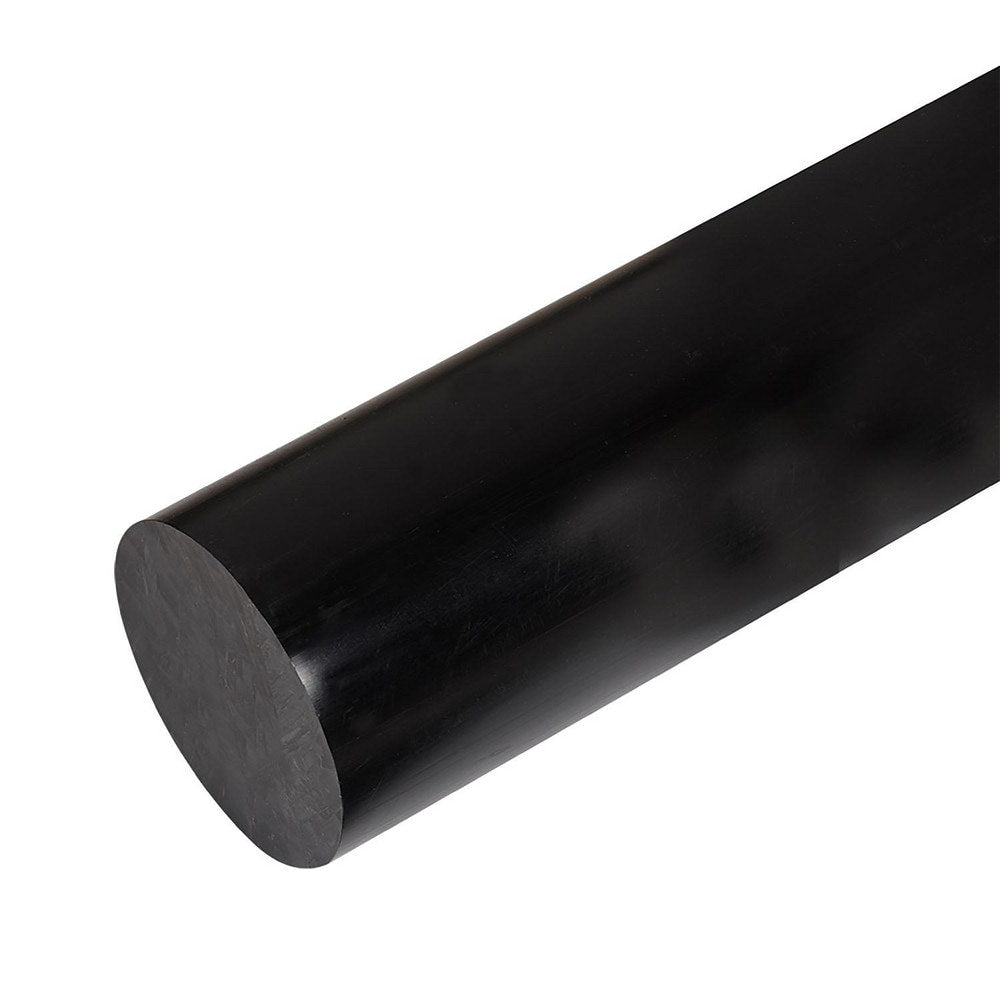 Plastic Rod: 24" Long, 2.25" Dia, Black, Opaque, 5000 - 1000 psi Tensile Strength