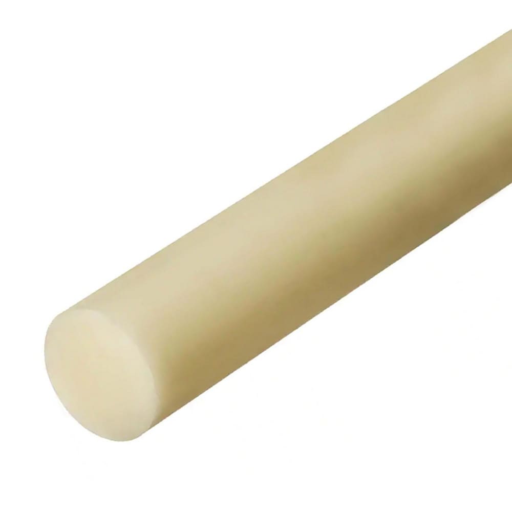 Plastic Rod: 72" Long, 2" Dia, Natural Color, Opaque, 5000 psi Tensile Strength