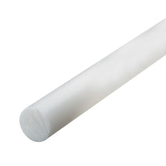 Plastic Rod: 24" Long, 5" Dia, Natural Color, Opaque, 5000 - 1000 psi Tensile Strength