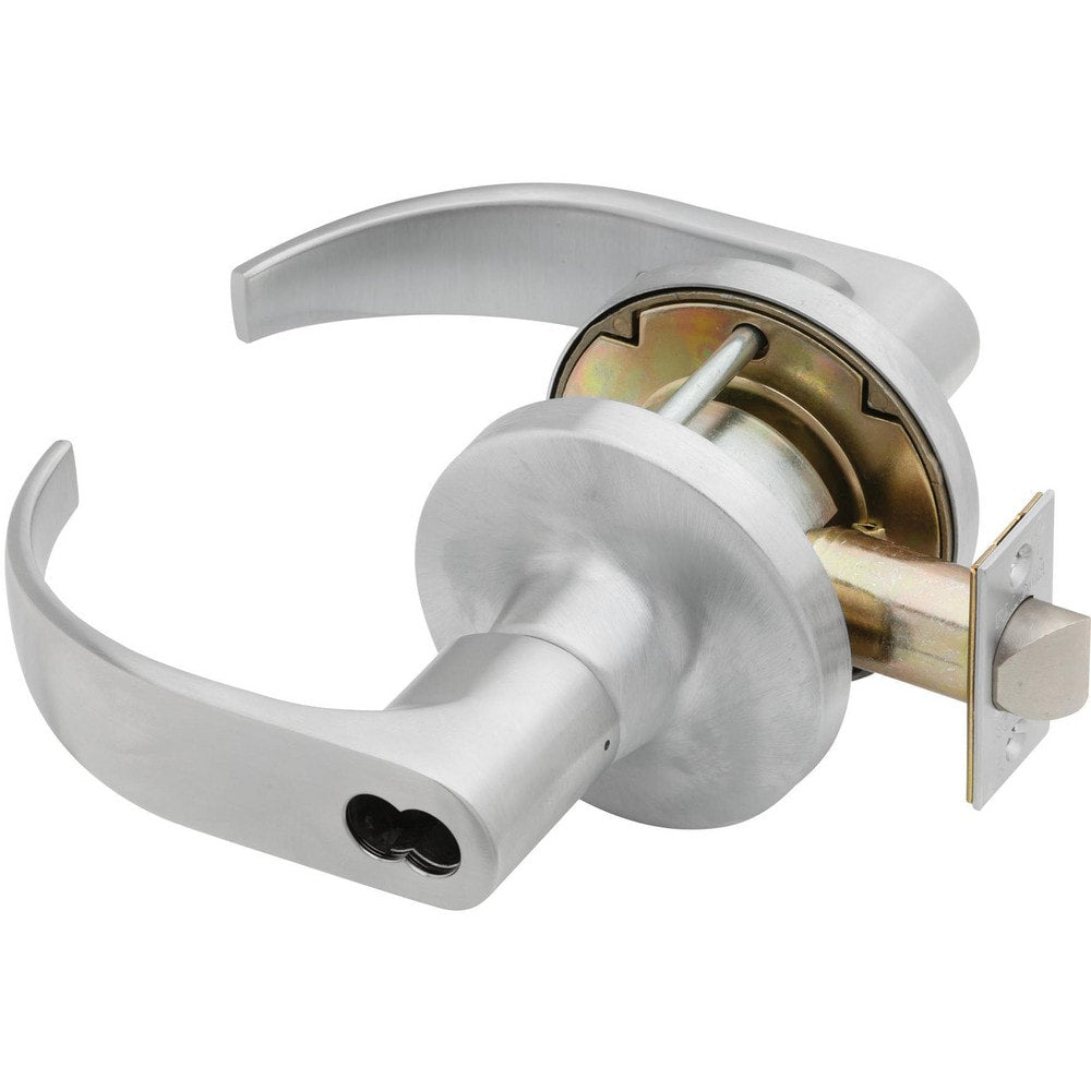 Lever Locksets; Lockset Type: Entrance; Key Type: Keyed Different; Back Set: 2-3/4; Cylinder Type: Less Core; Material: Metal; Door Thickness: 1-3/4 to 2-1/4; Finish: Satin Chrome