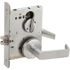 Lever Locksets; Lockset Type: Privacy; Key Type: Keyed Different; Back Set: 2-3/4; Cylinder Type: None; Material: Metal; Door Thickness: 1-3/4; Finish: Satin Chrome