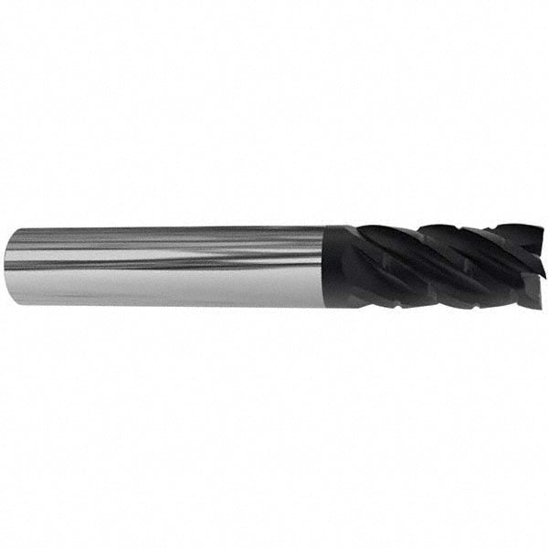 Corner Radius End Mill: 1" Dia, 3-1/4" LOC, 38 deg Helix, Corner Radius End,   Series HS