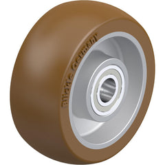 Rigid & Swivel Caster Wheel: Polyurethane, 4" Dia, 1-9/16" Wide