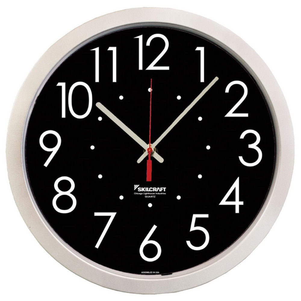 Brush Bridles; 14.5DIA HIGH CONTRAST QUARTZ WALL CLOCK