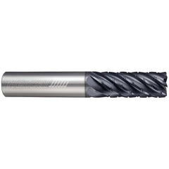 Corner Radius End Mill: 3/8" Dia, 1-1/2" LOC, 40 deg Helix, Bright/Uncoated Coated, Uncoated, Corner Radius End, Centercutting Series H40ALV-3