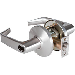 Lever Locksets; Lockset Type: Classroom; Key Type: Keyed Different; Back Set: 2-3/4; Cylinder Type: Less Core; Material: Metal; Door Thickness: 1-3/4 to 2-1/4; Finish: Satin Chrome