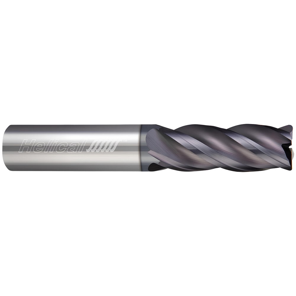 Corner Radius End Mill: 1/4" Dia, 1-1/4" LOC, 0.0600" Radius, 3 Flute, Solid Carbide