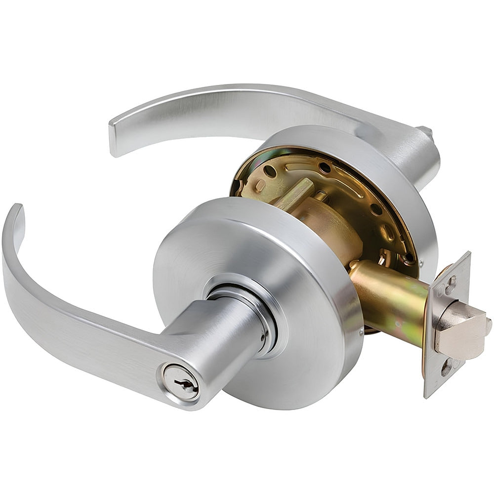 Lever Locksets; Lockset Type: Entrance; Key Type: Keyed Different; Back Set: 2-3/4; Cylinder Type: Conventional; Material: Metal; Door Thickness: 1-3/8 to 2; Finish: Satin Chrome