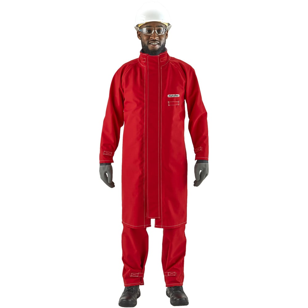 Rain & Chemical Resistant  Coat:  Small,  Red,  33-36" Chest,  Polyester