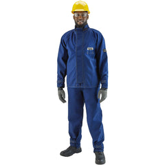 Rain & Chemical Resistant  Jacket:  Medium,  Blue,  36-39" Chest,  Nomex