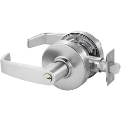 Lever Locksets; Lockset Type: Classroom; Key Type: Keyed Different; Back Set: 2-3/4; Cylinder Type: Conventional; Material: Metal; Door Thickness: 1-3/4; Finish: Satin Chrome