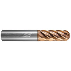 Ball End Mill: 1/8" Dia, 1/2" LOC, 6 Flute, Solid Carbide