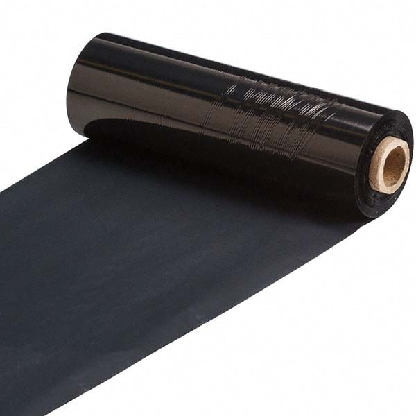 Printer Ribbon: 4" Wide, 242' Long, Black, Resin