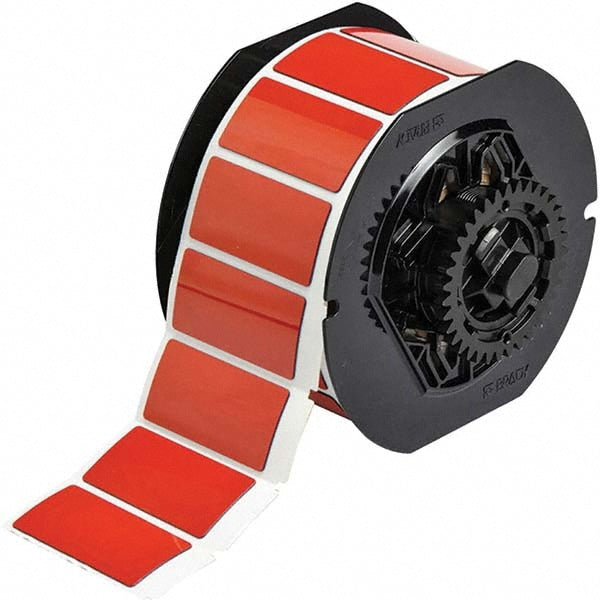 Label Maker Label: Red, Polyester, 300 per Roll