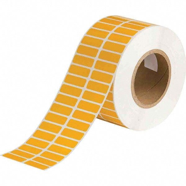 Label Maker Label: Yellow, Polyester, 1-1/2" OAW, 10,000 per Roll