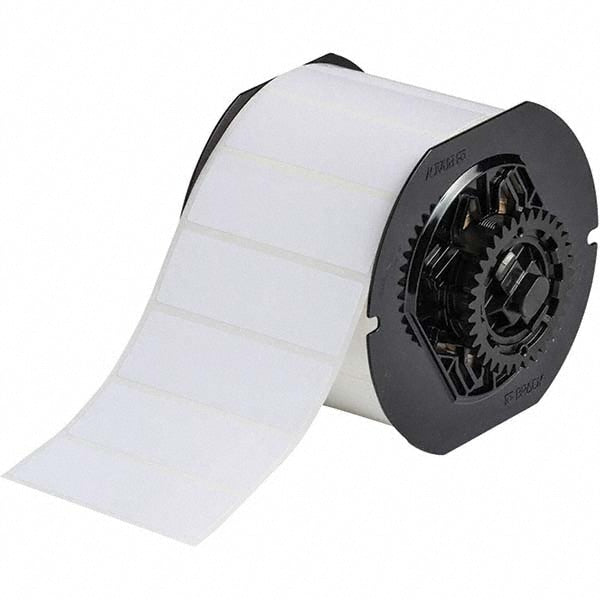 Label Maker Label: White, Polyester, 1,500 per Roll