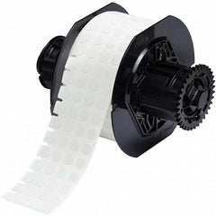 Label Maker Label: White, Polyester, 3/8" OAW, 1,500 per Roll