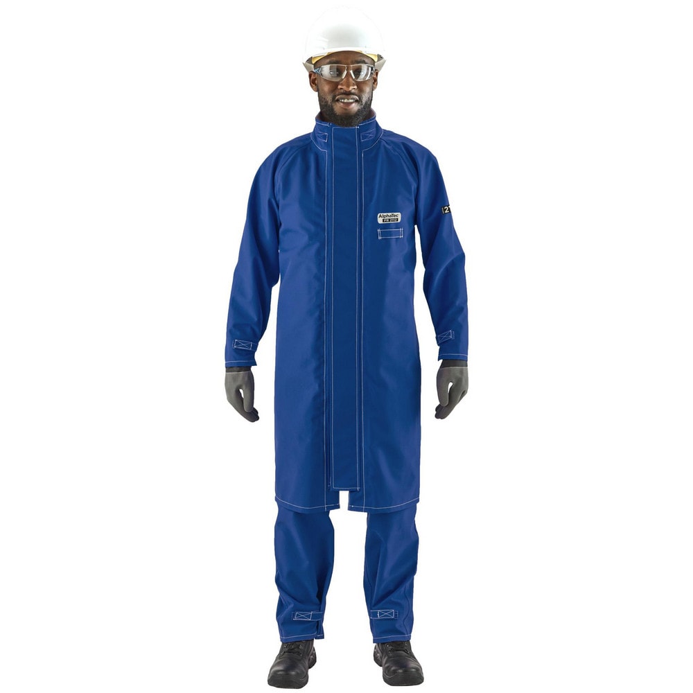 Rain & Chemical Resistant  Coat:  2X-Large,  Blue,  46-49" Chest,  Nomex