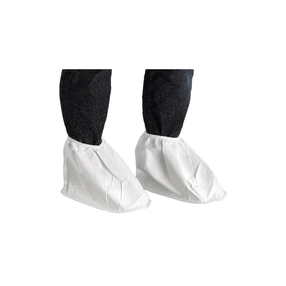 Boot Cover: Size 8-12, Chemical-Resistant, Microporous Polyethylene Laminate Non-Woven, White