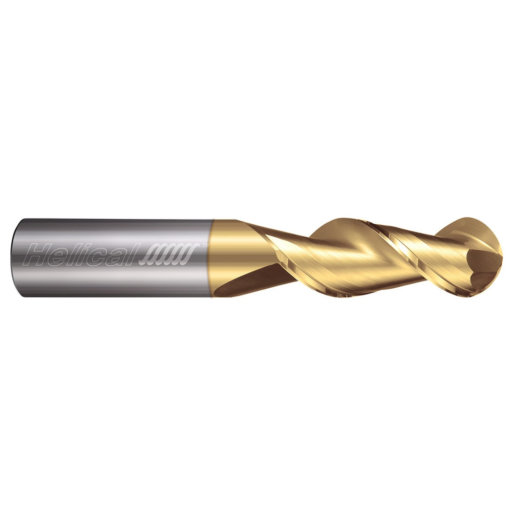 Ball End Mill: 5/16" Dia, 1-1/4" LOC, 2 Flute, Solid Carbide