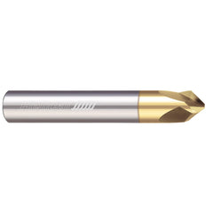 Chamfer Mill: 5/16" Dia, 5/16" Shank Dia, 90.00 deg, 3 Flute, Solid Carbide, Single End