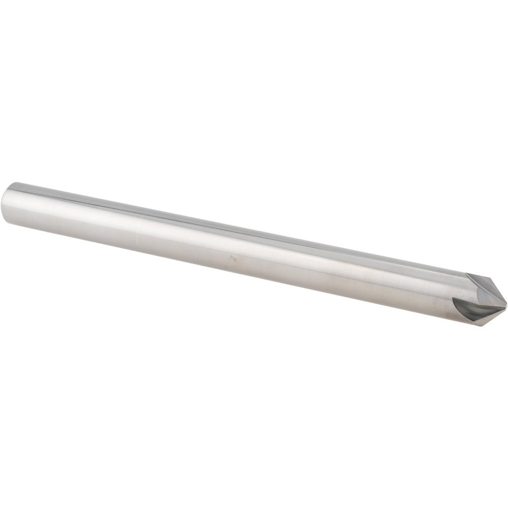 Chamfer Mill: 1/2" Dia, 1/2" Shank Dia, 45 deg, 4 Flute, Solid Carbide, Single End