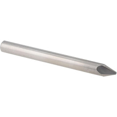 Chamfer Mill: 1/4" Dia, 1/4" Shank Dia, 22.5 deg, 3 Flute, Solid Carbide, Single End